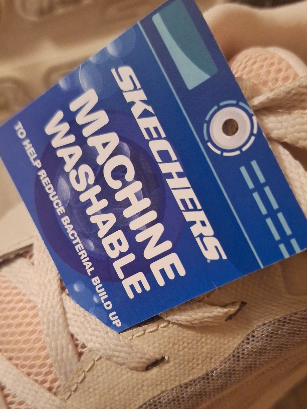 Skechers Women's White and Light Pink Mesh Walking Sneakers - Picture 9 of 9